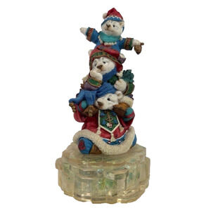 Enesco, Polar Kins "Loving Support" 1996 Totem pole Bears #902985 Music, VTG